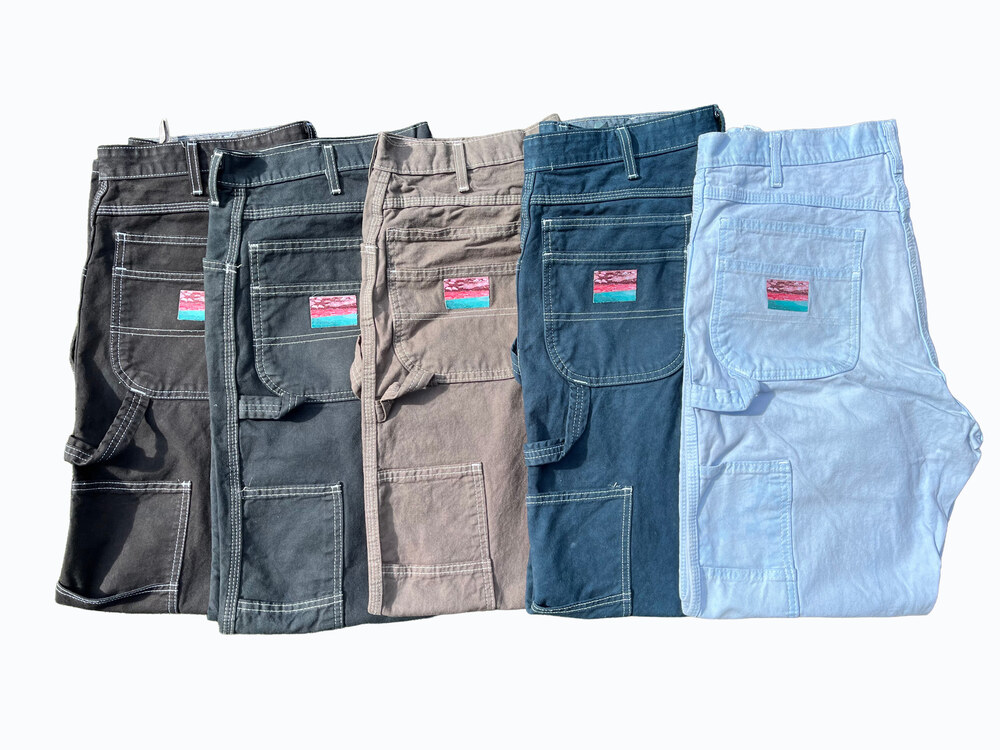 Overdyed pants, solid colorways