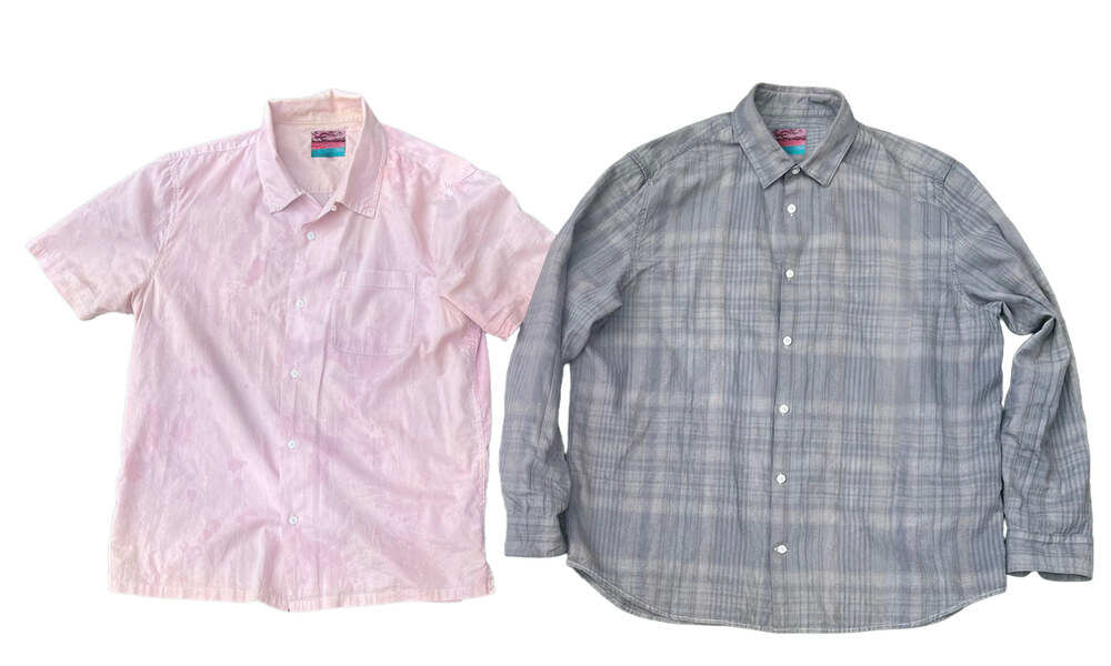 Overdyed shirts, solid colorways