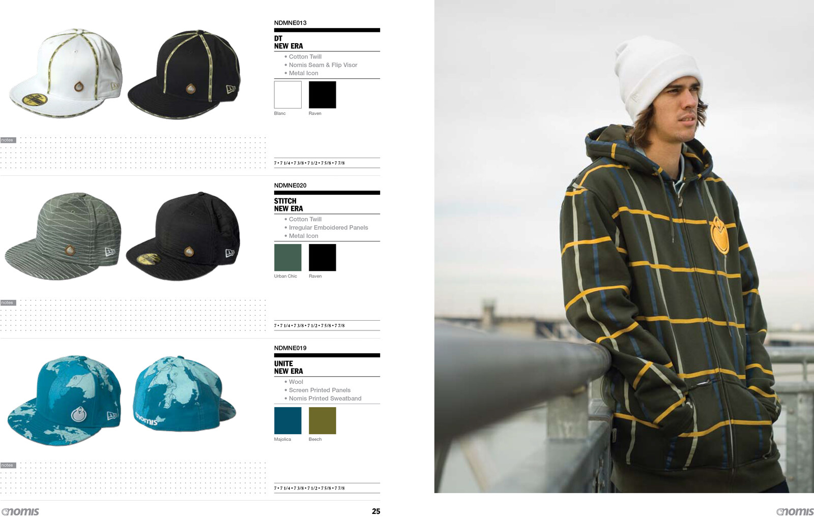 Nomis Design New Era headwear catalog spread